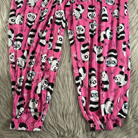 Briefly Stated Pajama Jogger‎ Pants Womens Size 3X Pink Panda Bear Pajamas - Picture 3 of 5